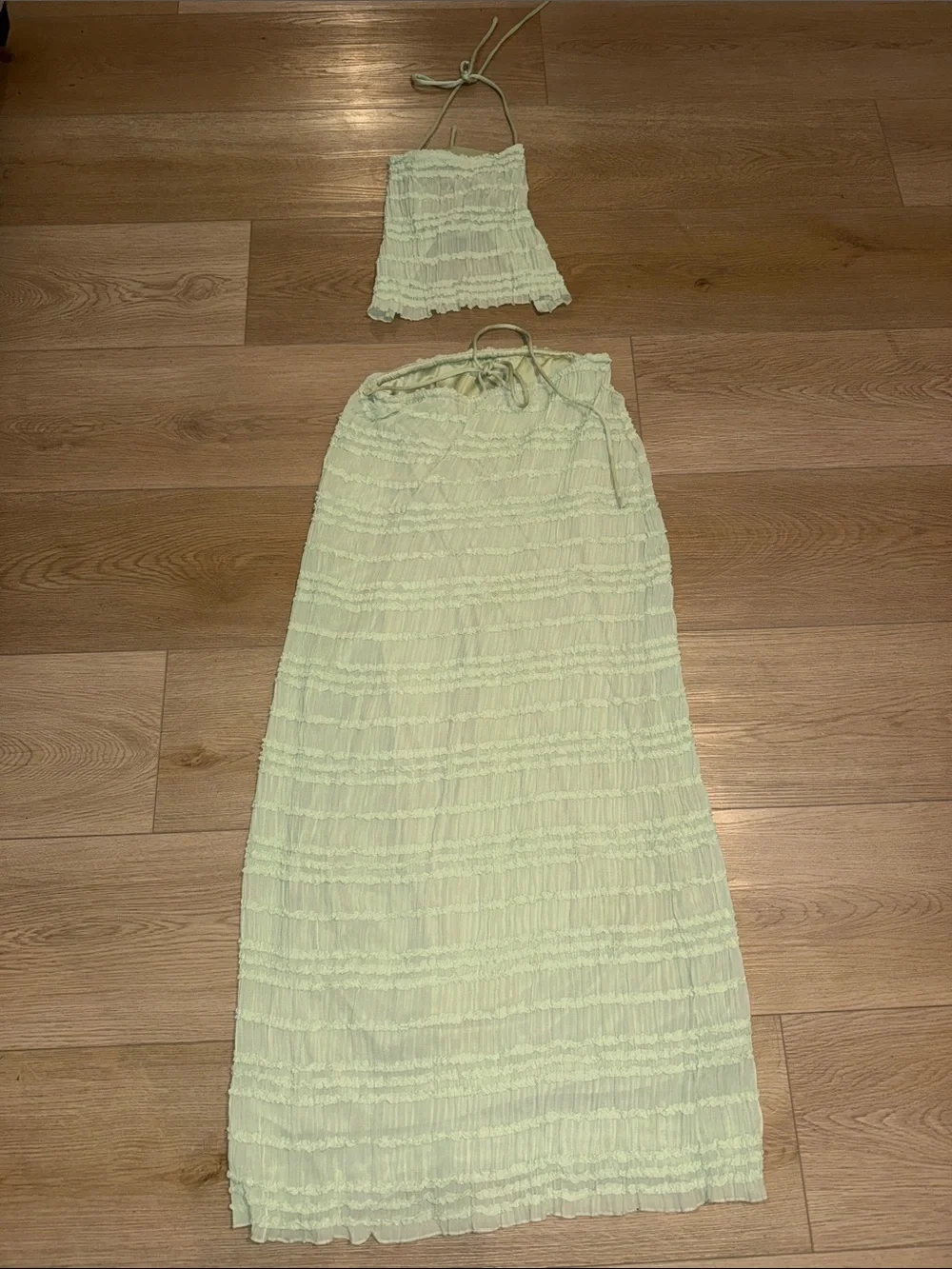 Women’s Light Green Smocked Matching Set
